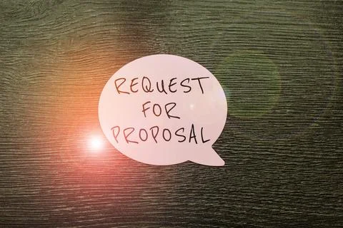 Conceptual display Request For Proposal. Word for document contains bidding Stock Photos
