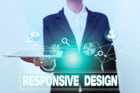 Conceptual display Responsive Design. Internet Concept web page creation that Stock Photos