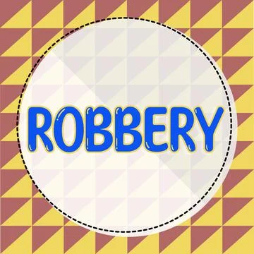 Conceptual display Robbery. Business idea the action of taking property Stock Illustration