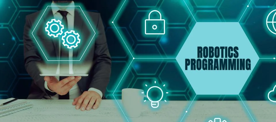Conceptual display Robotics Programming. Business concept software that used to Stock Photos
