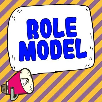 Conceptual display Role Model. Concept meaning a person looked to by others as Illustrazione stock