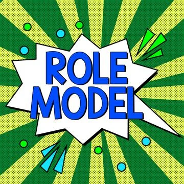 Conceptual display Role Model. Concept meaning a person looked to by others as Illustrazione stock