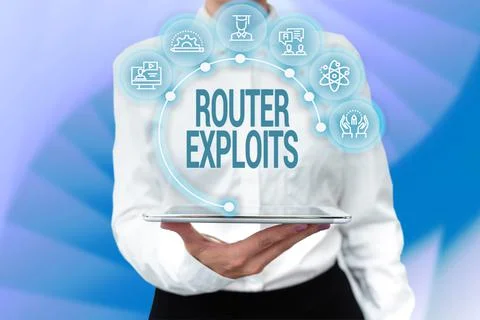 Conceptual display Router Exploits. Conceptual photo takes advantage of a 스톡 사진