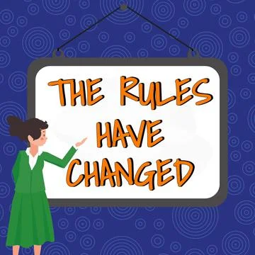 Conceptual display The Rules Have Changed. Business showcase the agreement or Stock Illustration