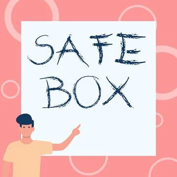 Conceptual display Safe Box. Internet Concept A small structure where you can Stockillustratie
