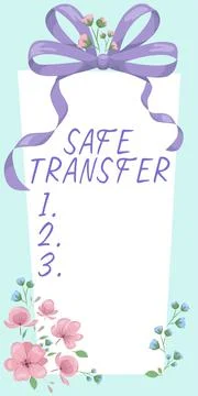Conceptual display Safe Transfer. Word Written on transmitting the patient from Stock Illustration