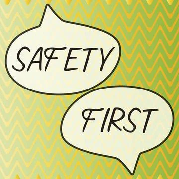 Conceptual display Safety First. Word Written on Avoid any unnecessary risk Live Stock Illustration
