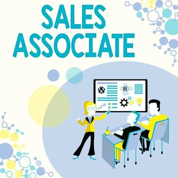 Conceptual display Sales Associate. Concept meaning primary task is selling the Stock Illustration