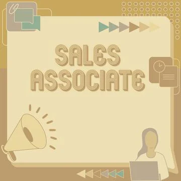 Conceptual display Sales Associate. Concept meaning primary task is selling the Stock Illustration