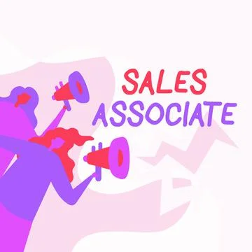 Conceptual display Sales Associate. Conceptual photo primary task is selling the Stock Illustration