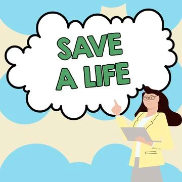 Conceptual display Save A Life. Internet Concept Help assistance saving someone Ilustración de archivo