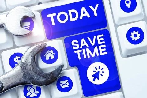 Conceptual display Save Time. Internet Concept to do something more efficiently 写真素材