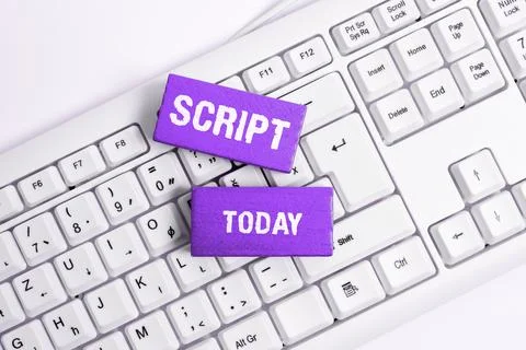 Conceptual display Script. Word for handwriting as distinct from print written Stock Photos