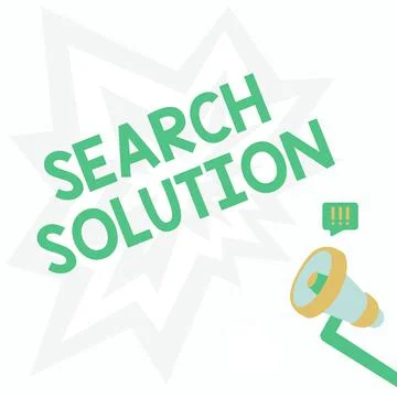 Conceptual display Search Solution. Business concept an action or process of Stockillustratie