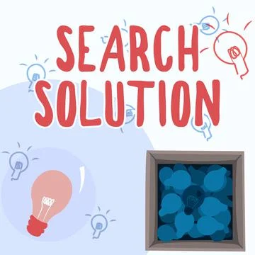 Conceptual display Search Solution. Internet Concept an action or process of Stockillustratie