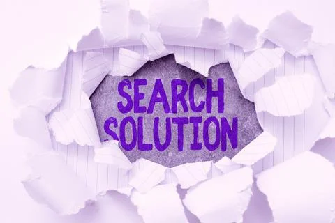 Conceptual display Search Solution. Internet Concept an action or process of Stock Photos