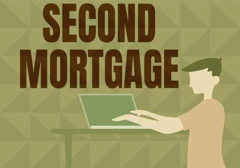 Conceptual display Second Mortgage. Conceptual photo lien on property which is Ilustración de archivo