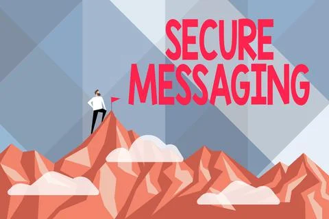 Conceptual display Secure Messaging. Word Written on protect critical data when Stock Illustration