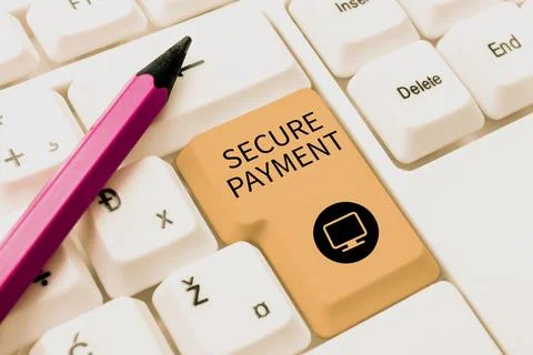 Conceptual display Secure PaymentSecurity of Payment refers to ensure of paid Fotos Stock