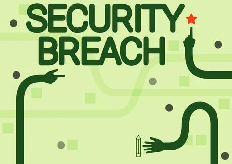 Conceptual display Security Breach. Concept meaning incident that results in 库存插图