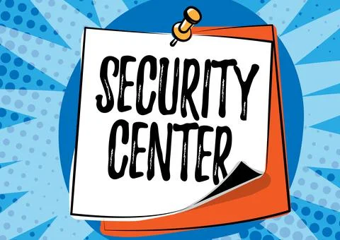 Conceptual display Security Center. Conceptual photo centralized unit that deals Stock Illustration