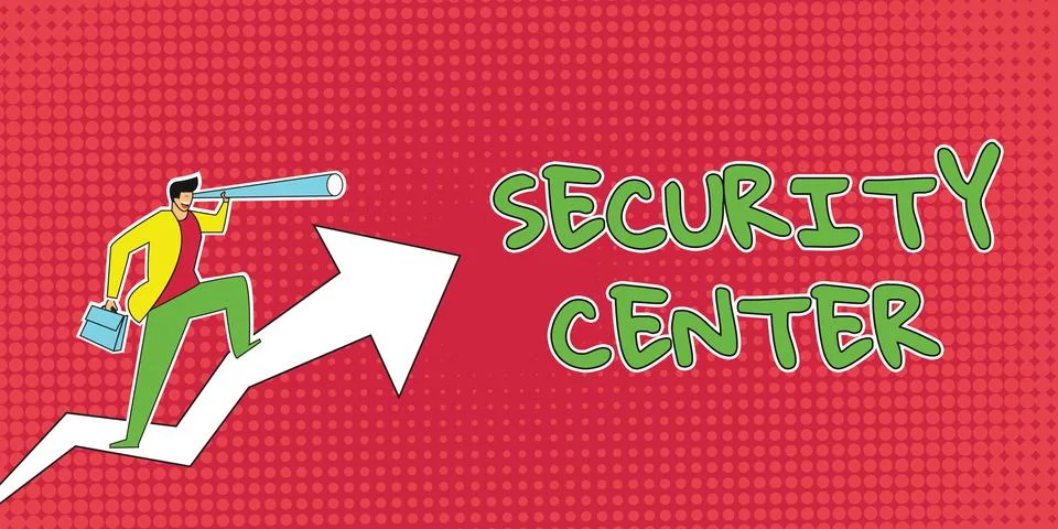 Conceptual display Security Center. Word Written on centralized unit that deals Stock Illustration