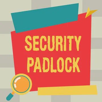 Conceptual display Security Padlock. Business concept hardened steel body and Stock Illustration