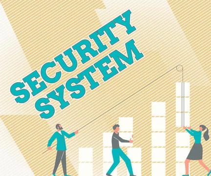 Conceptual display Security System. Concept meaning system designed to detect Stockillustratie
