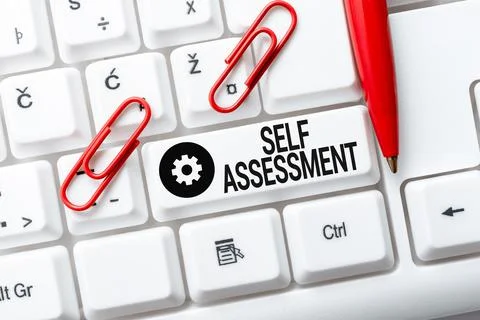 Conceptual display Self Assessment. Concept meaning evaluation of oneself or one Stock Photos