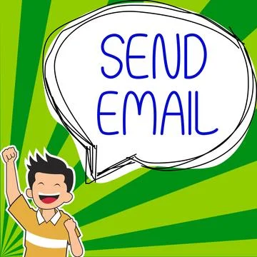 Conceptual display Send Email. Internet Concept the system for using computers Illustrazione stock