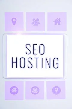 Conceptual display Seo Hosting. Internet Concept building website in a way that Stock Illustration