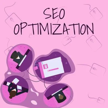 Conceptual display Seo Optimization. Business showcase process of affecting Stock Illustration