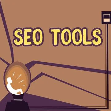 Conceptual display Seo Tools. Concept meaning process of affecting online Stockillustratie