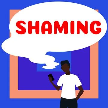Conceptual display Shaming. Internet Concept subjecting someone to disgrace Stock Illustration