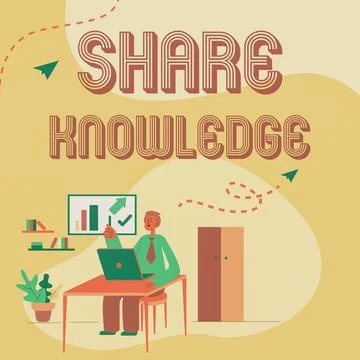 Conceptual display Share Knowledge. Business idea teaching others what I learnt Stock Illustration