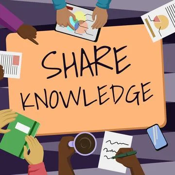 Conceptual display Share Knowledge. Business approach teaching others what I Stock Illustration