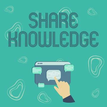 Conceptual display Share Knowledge. Concept meaning teaching others what I Stock Illustration