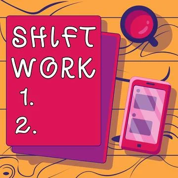 Conceptual display Shift Work. Business approach work comprising periods in Stock Illustration