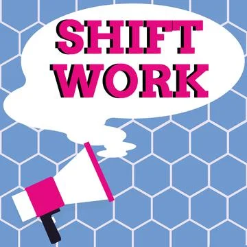 Conceptual display Shift Work. Word for work comprising periods in which groups Stock Illustration