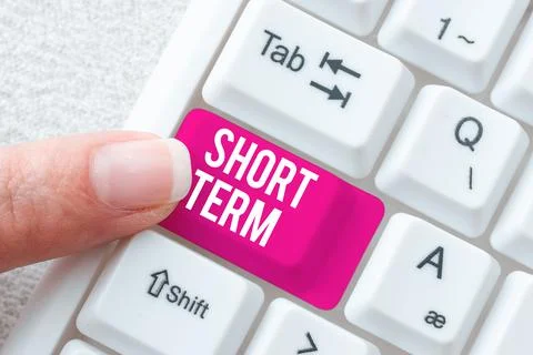 Conceptual display Short Term. Concept meaning occurring over or involving a Stock Photos