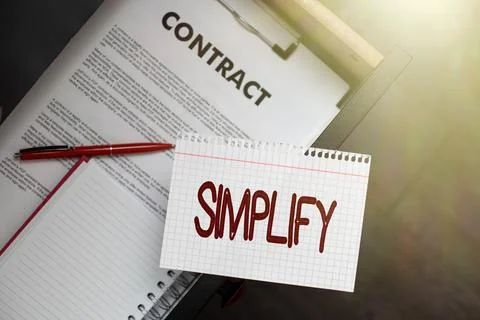 Conceptual display Simplify. Concept meaning make something simpler or easier to Stock Photos