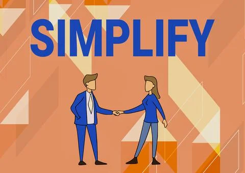 Conceptual display Simplify. Word for make something simpler or easier to do or Stockillustratie