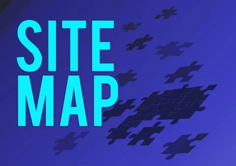Conceptual display Site Map. Word for designed to help both users and search Stock Illustration
