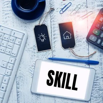 Conceptual display Skill. Internet Concept ability to use one's knowledge 写真素材