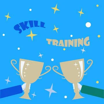 Conceptual display Skill Training. Word for designed to gain and enhance the Stock Illustration