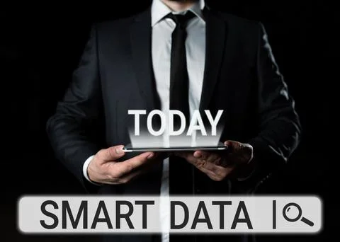 Conceptual display Smart Data. Concept meaning digital information that is Foto stock
