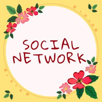 Conceptual display Social Network. Concept meaning a framework of individual 库存插图
