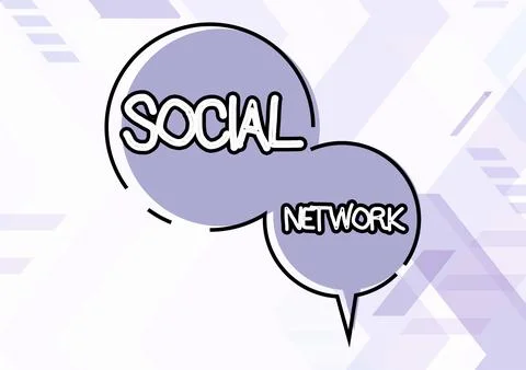 Conceptual display Social NetworkInteractions Sharing Information Interpersonal Stock Illustration