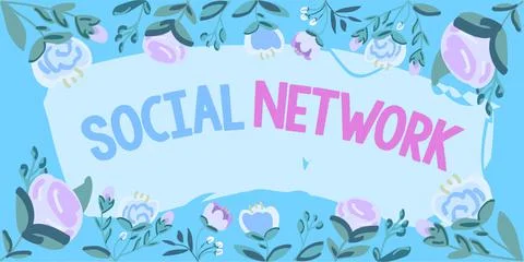 Conceptual display Social NetworkInteractions Sharing Information Interpersonal イラスト素材