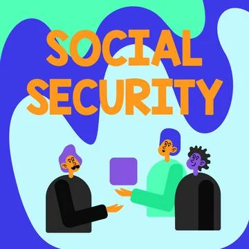 Conceptual display Social Security. Internet Concept assistance from state Stock Illustration
